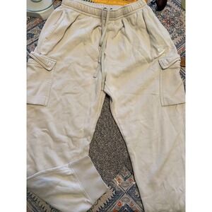 Nike Club Fleece Cargo Joggers Mens Large Light Bone Off White Sweatpants L